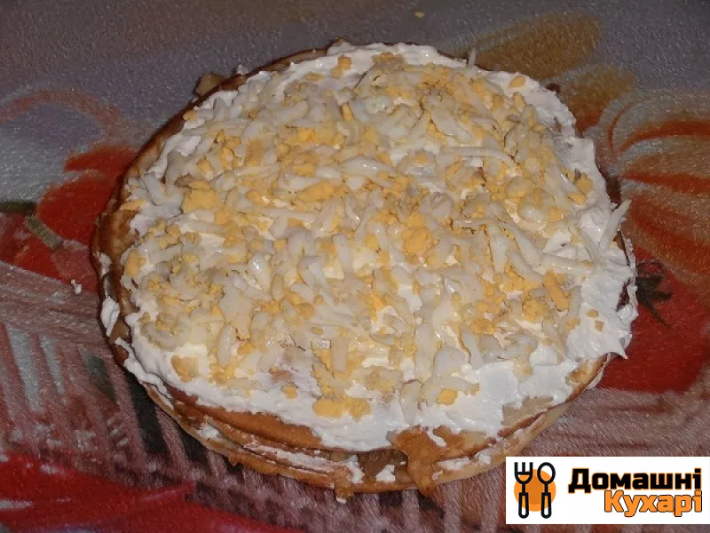Млинцевий пиріг з куркою, грибами і сиром - фото крок 14