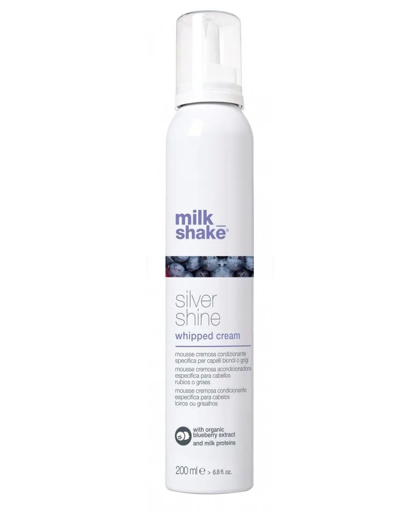 milk_shake silver shine whipped cream Кондиціонуюча крем-піна для світлого і сивого волосся, 200мл