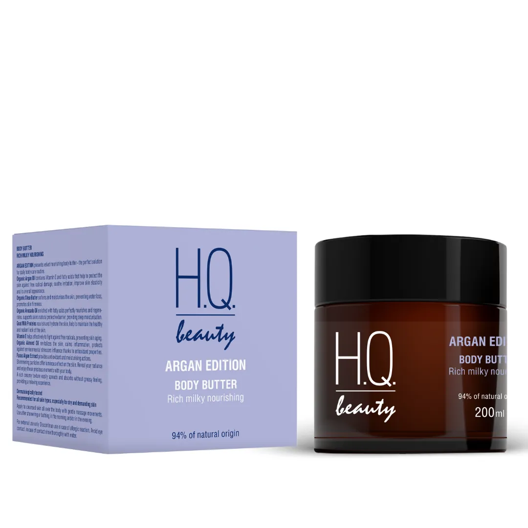 H.Q.Beauty АРГАН ЕДІШН Масло для інтенсивного живлення шкіри тіла з молочним протеїном, 200мл