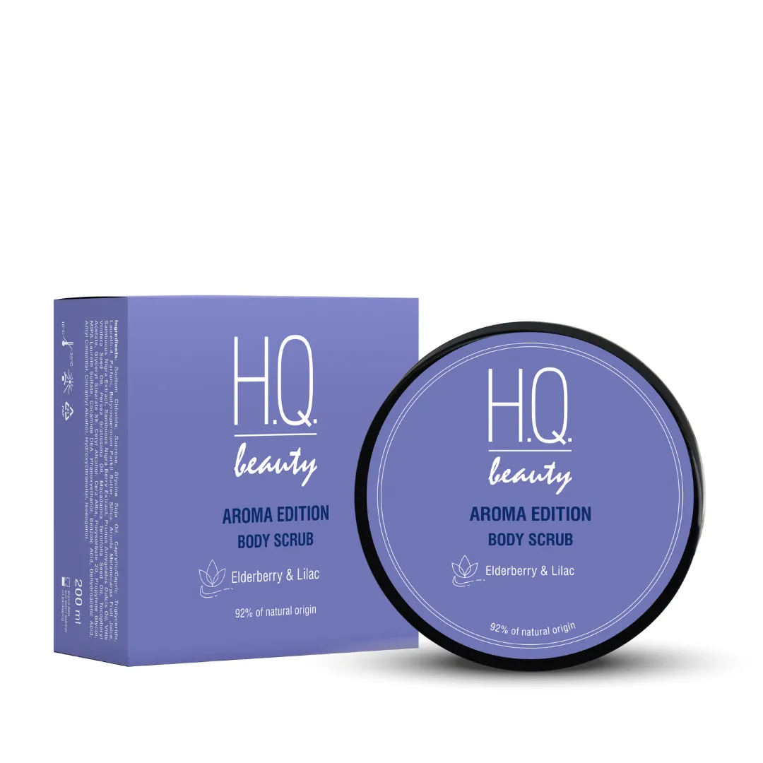 H.Q.Beauty АРОМА ЕДІШН Скраб для тіла живильний з екстрактами бузини та бузку, 200мл