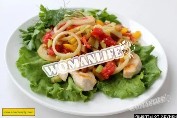 Салат з курки і кабачків