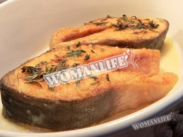 Морський окунь на пару