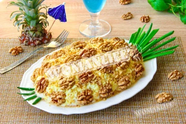 Салат курка ананас гриби сир