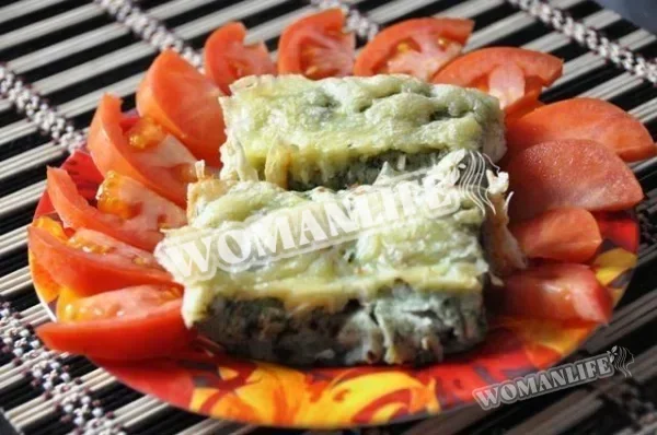 Млинці, фаршировані печерицями
