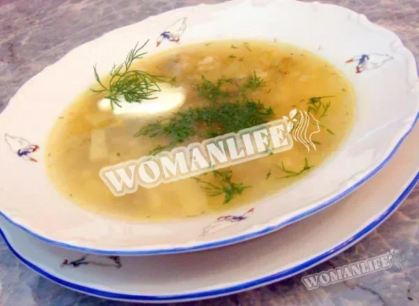 Розсольник з яловичими нирками і перловкою
