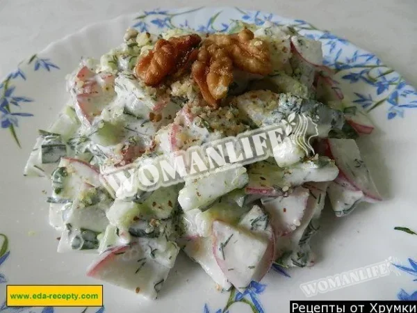 Салат Окрошка з волоськими горіхами