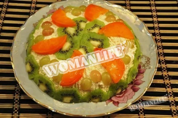 Торт з печивом, сиром, желатином