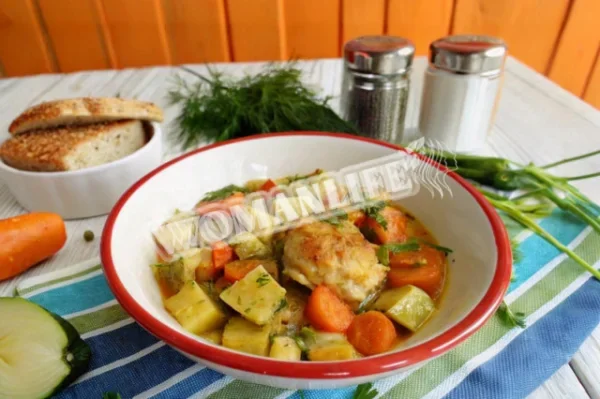 Курка з кабачками в мультиварці