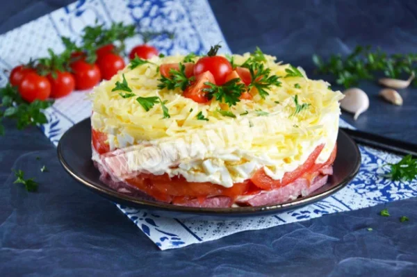 Класичний східний салат з ковбасою