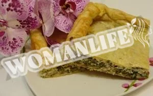 Пиріг з рисом, квасолею та рибою