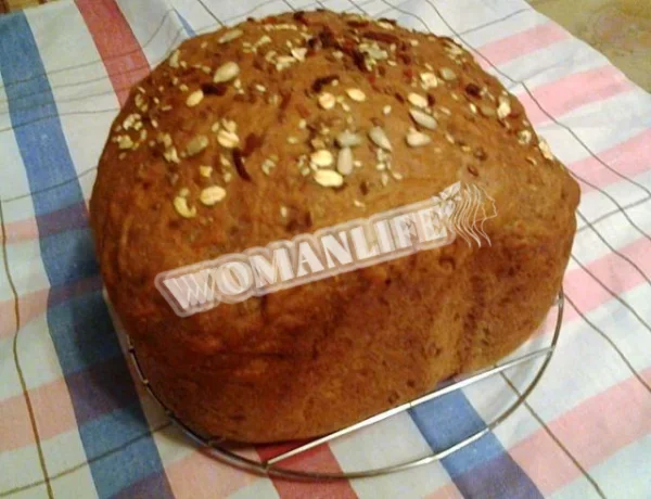 Хліб Здоров'я з лляного борошна в хлібопічці