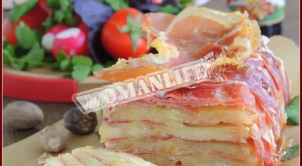 Картопляний мілфей з хамоном