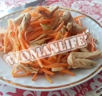 Морквяний салат з соєвим м'ясом