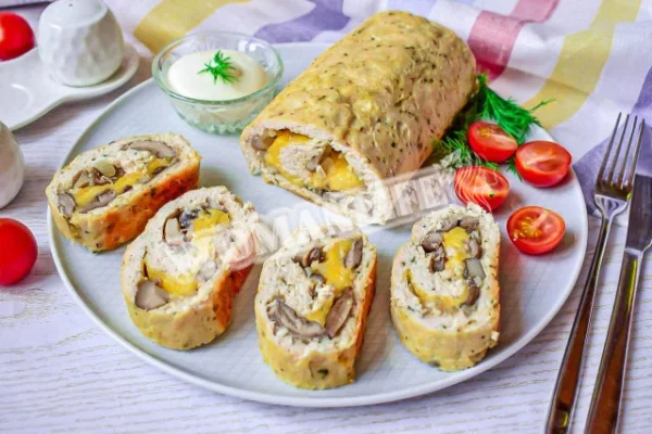 Рулет з курячого фаршу в духовці