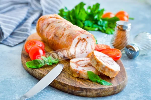 Курячий рулет з желатином