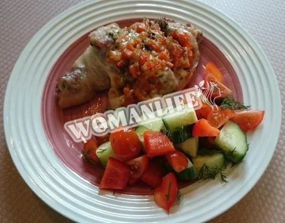 Куряча ніжка, фарширована овочами
