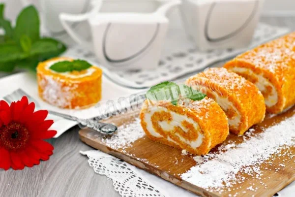 Морквяний рулет з сиром маскарпоне