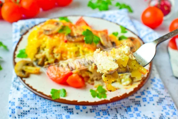 Філе курячої грудки під шубою в духовці