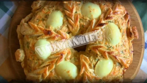 Різдвяне кільце з курячого пирога