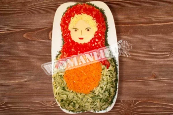 Салат Матрьошка з корейською морквою