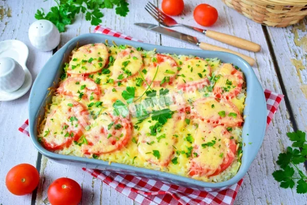 Запіканка з рисом і фаршем в духовці