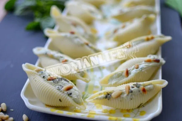 Conchiglioni - макарони з начинкою з рікотти і песто