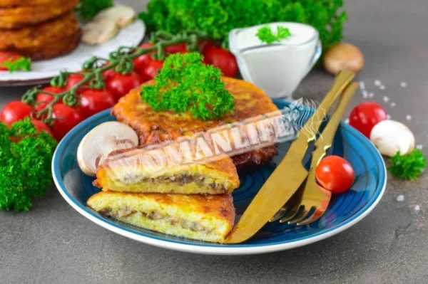 Деруни з грибами