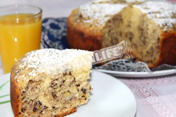 Банановий кекс в мультиварці з шматочками шоколаду