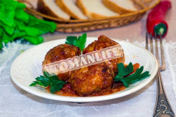 Тефтелі без рису з підливою в духовці