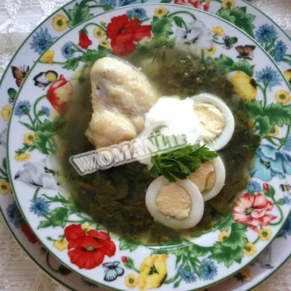 Щі з кропивою на курячому бульйоні