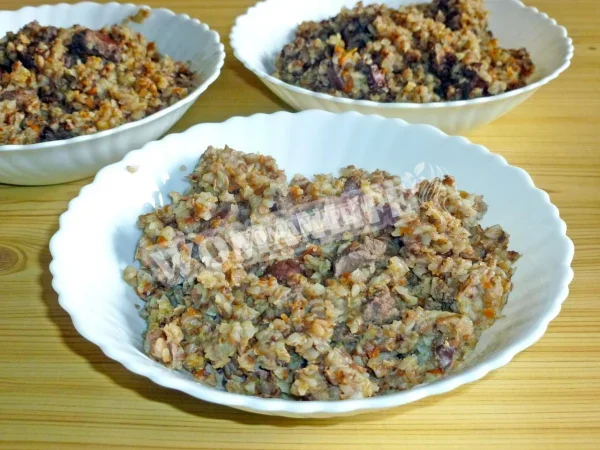 Гречка з курячою печінкою в мультиварці