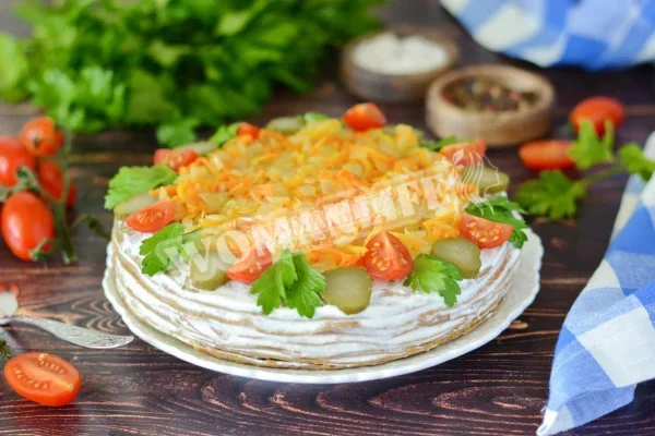 Класичний торт зі свинячої печінки