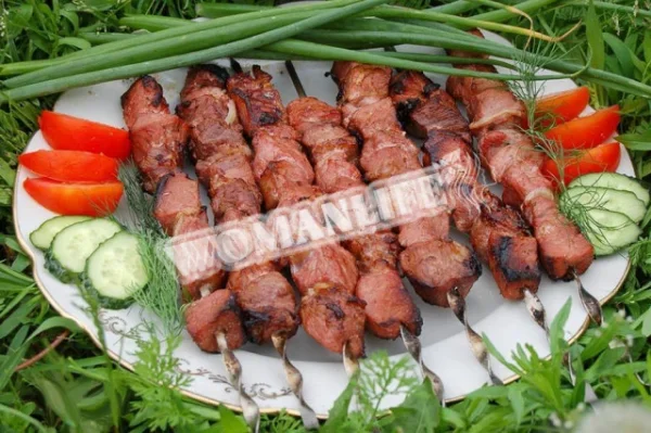 Шашлик з м'яса нутрії на вугіллі