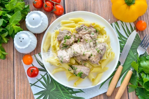 Куриная печень в сметане в мультиварке