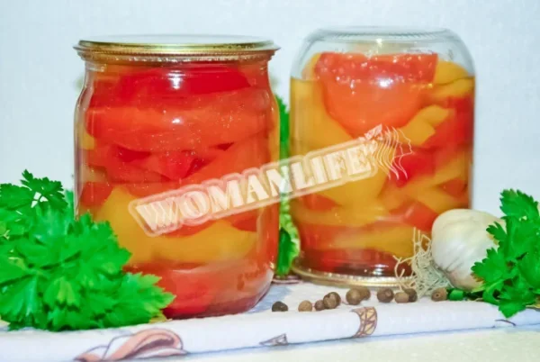 Маринований болгарський перець на зиму, нарізаний шматочками