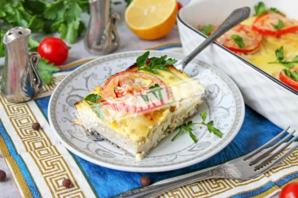 Шматки щуки, запечені в духовці
