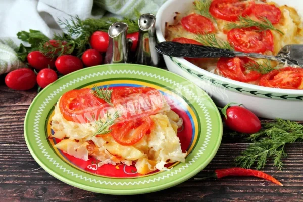 Картопля з капустою в духовці