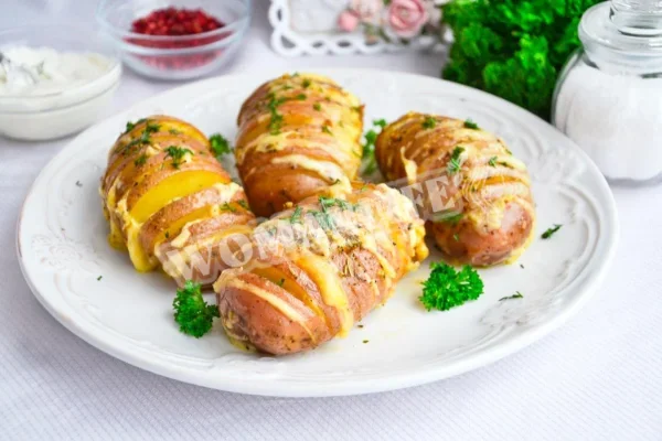 Картопля гармошка з сиром