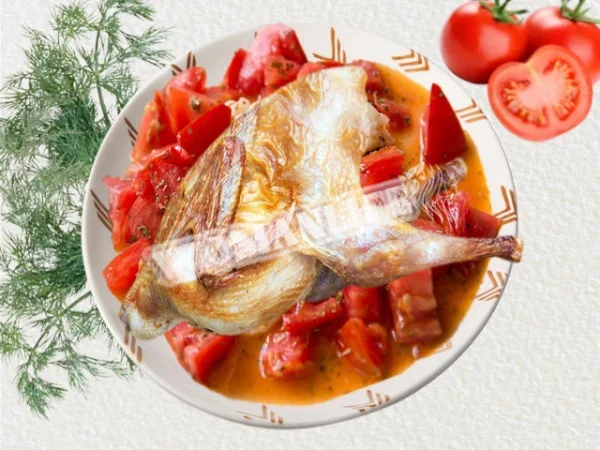 Куріпка тушкована з овочами