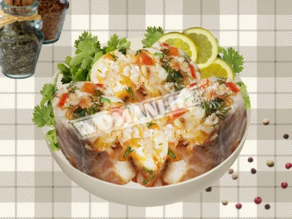 Білуга тушкована з овочами