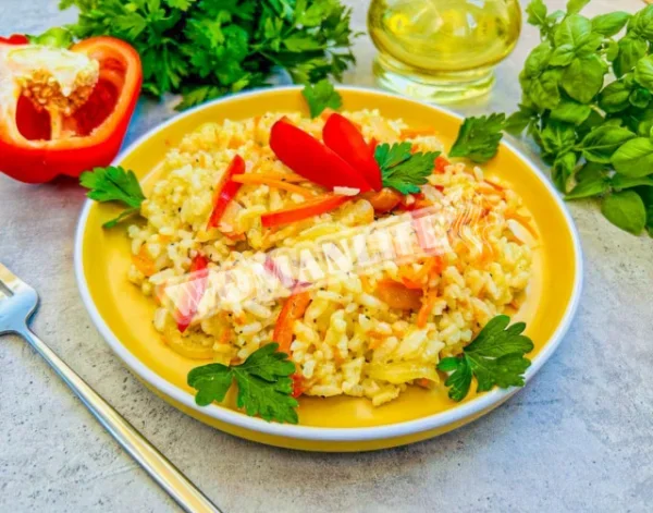 Рис перець морква цибуля