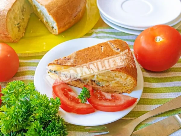 Заливний пиріг на кефірі в мультиварці
