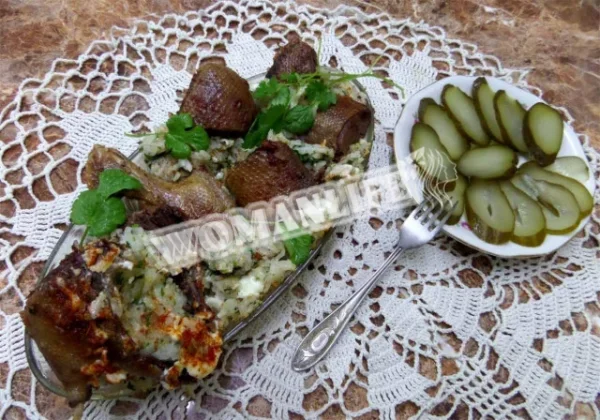 Качка, фарширована рисом