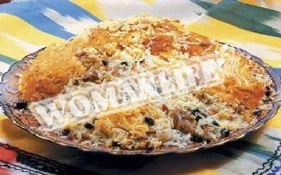 Плов з бараниною і м'ясом печінки