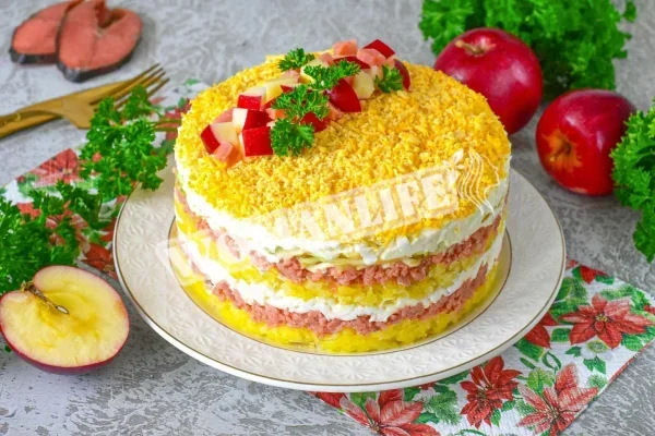 Салат Мімоза з яблуком