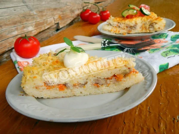 Рисова запіканка з фаршем