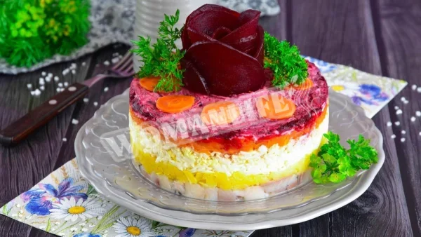 Оселедець під шубою з плавленим сиром