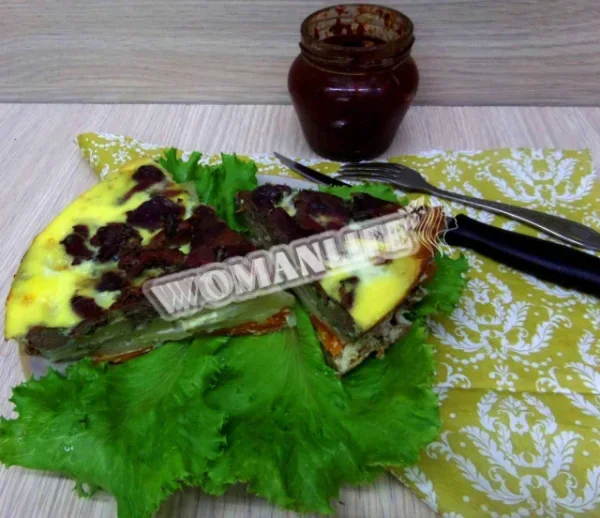 Картопляна запіканка з курячою печінкою