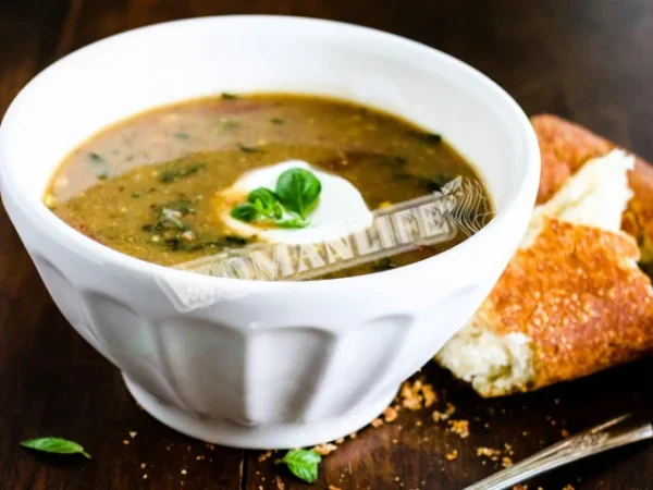 Суп з м'ясом черепахи, овочами та ароматними травами