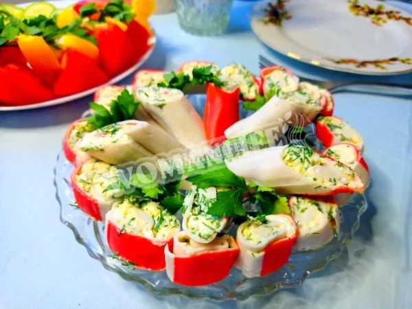Крабові палички, фаршировані сиром